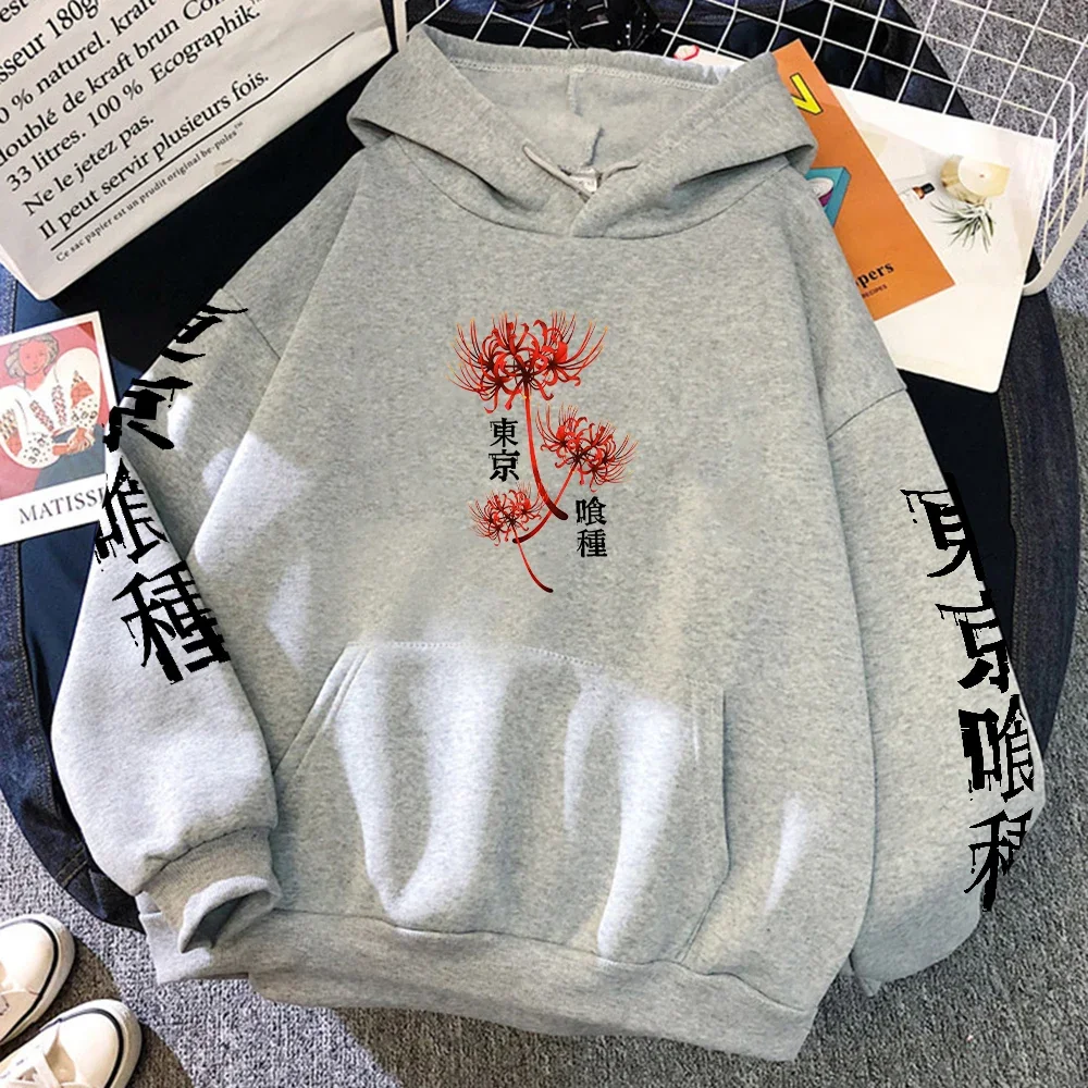انمي ياباني طوكيو الغول طباعة هوديي Harajuku الشارع نمط البلوز الخريف/الشتاء الرجال والنساء موضة عادية قمة دافئة #2