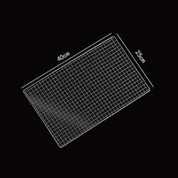 1Pcs BBQ Mesh Disposable Wave Mesh Barbed Wire Food Baking Net Barbecue Grill Outdoor Square Grill Tools 40 X 25CM