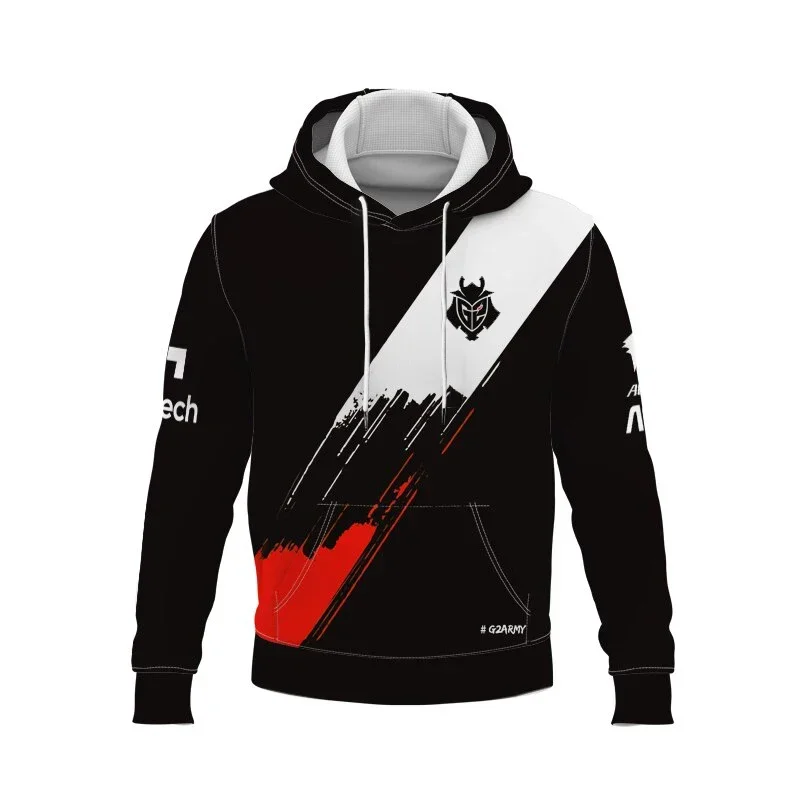 New G2 Esports Team Uniform Hoodie Men CSGO Dota2 Sports Fashion Jersey Pullover O-Neck Oversized Boys Games Hoodies Tops