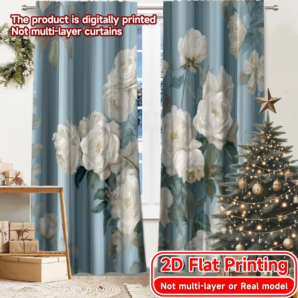 2D Flat Printing,2pcs Dreamy Oasis Contemporary Modern Curtains Prints Light Filtering Curtains Versatile All for Bedroom,