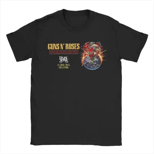 Camisetas con estampado gráfico de Guns N Roses para hombre, camiseta divertida 100% de algodón con cuello redondo, camiseta de banda de Rock, ropa de manga corta