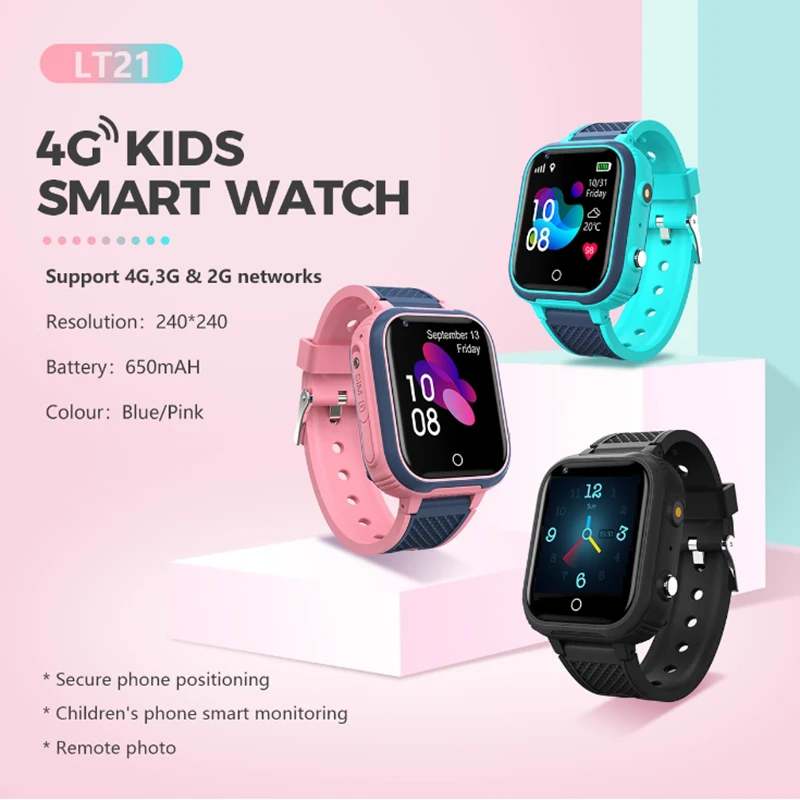 New Children's Phone Watch 4G Full Network LT21 Video Call Student Phone Smart Watch IP67 Waterproof For Children Birthday Gifts