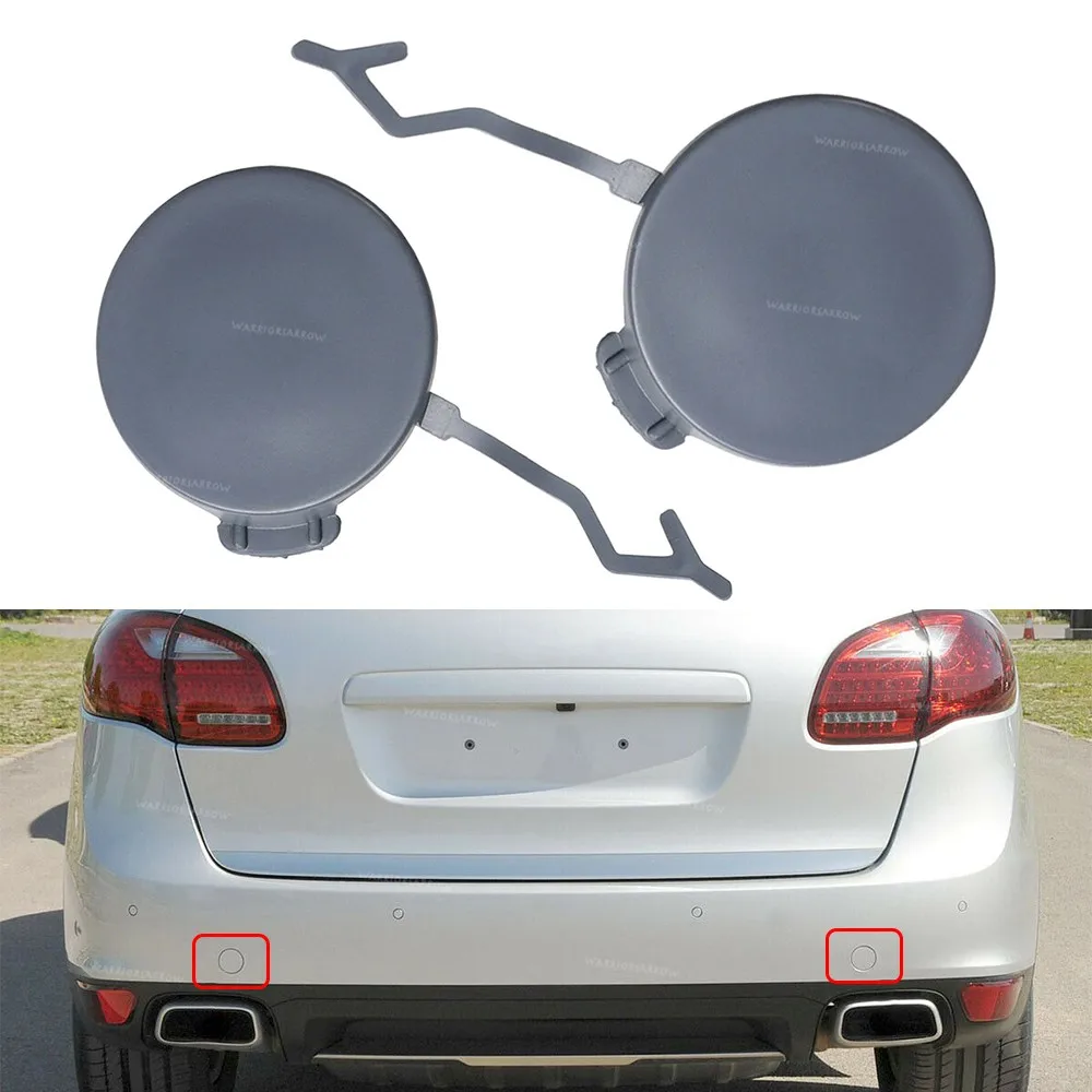 Pair Rear Left Right Lower Bumper Tow Eye Cap Lug Cover Unpainted 95850544900 95850545000 For Porsche Cayenne 2011-2014