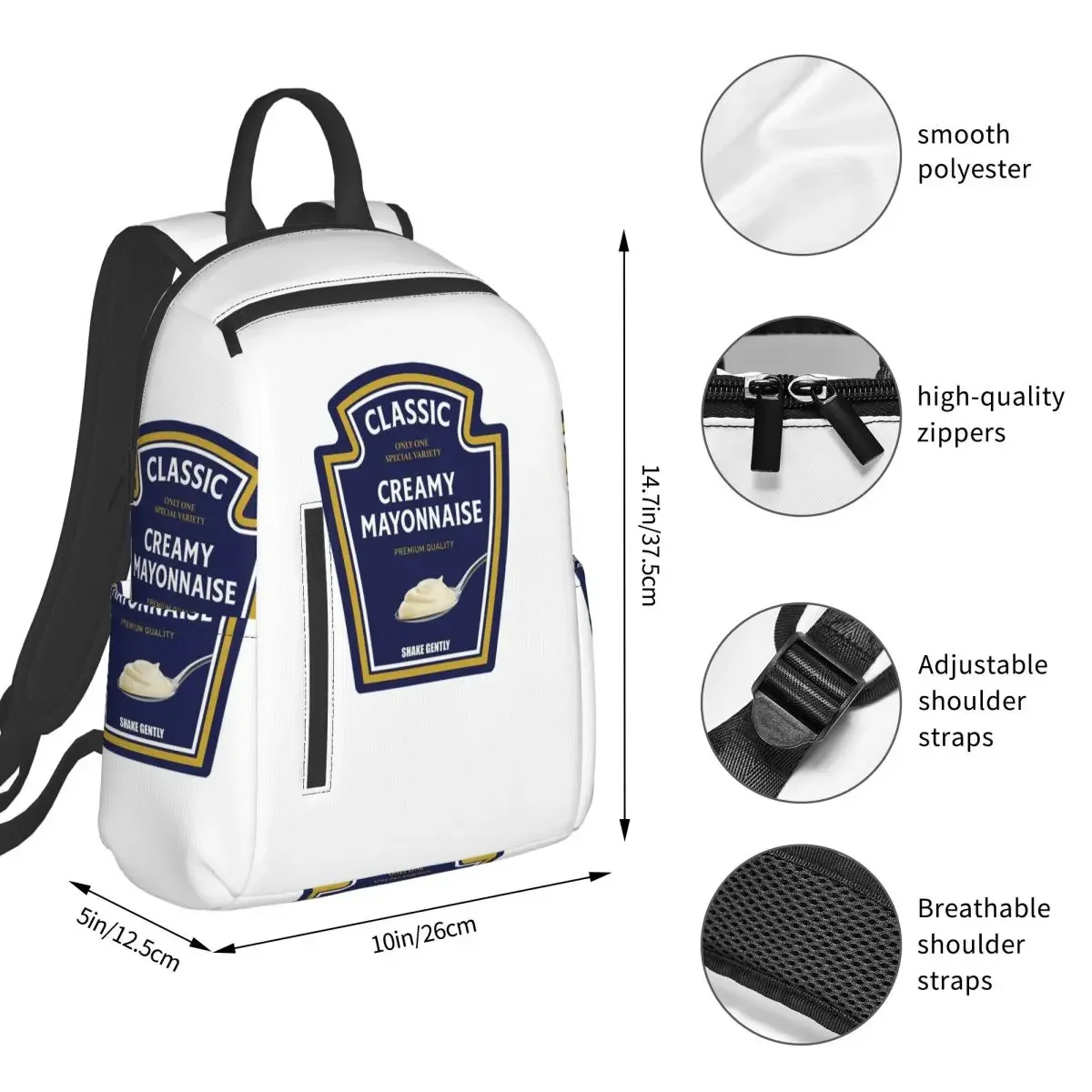 Group Matching Couple Ketchup Mustard Mayo Backpack Student BookBag Children School Bag Laptop Shoulder Bags Boys Girls