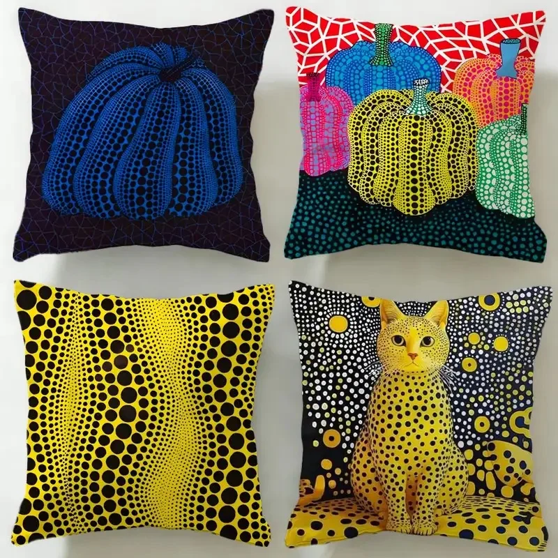 Classic Artist Yayoi Kusama Cushion Cover Soft & Easy-Wash Pillow Case – Versatile for Couch, Bed, Travel and Office