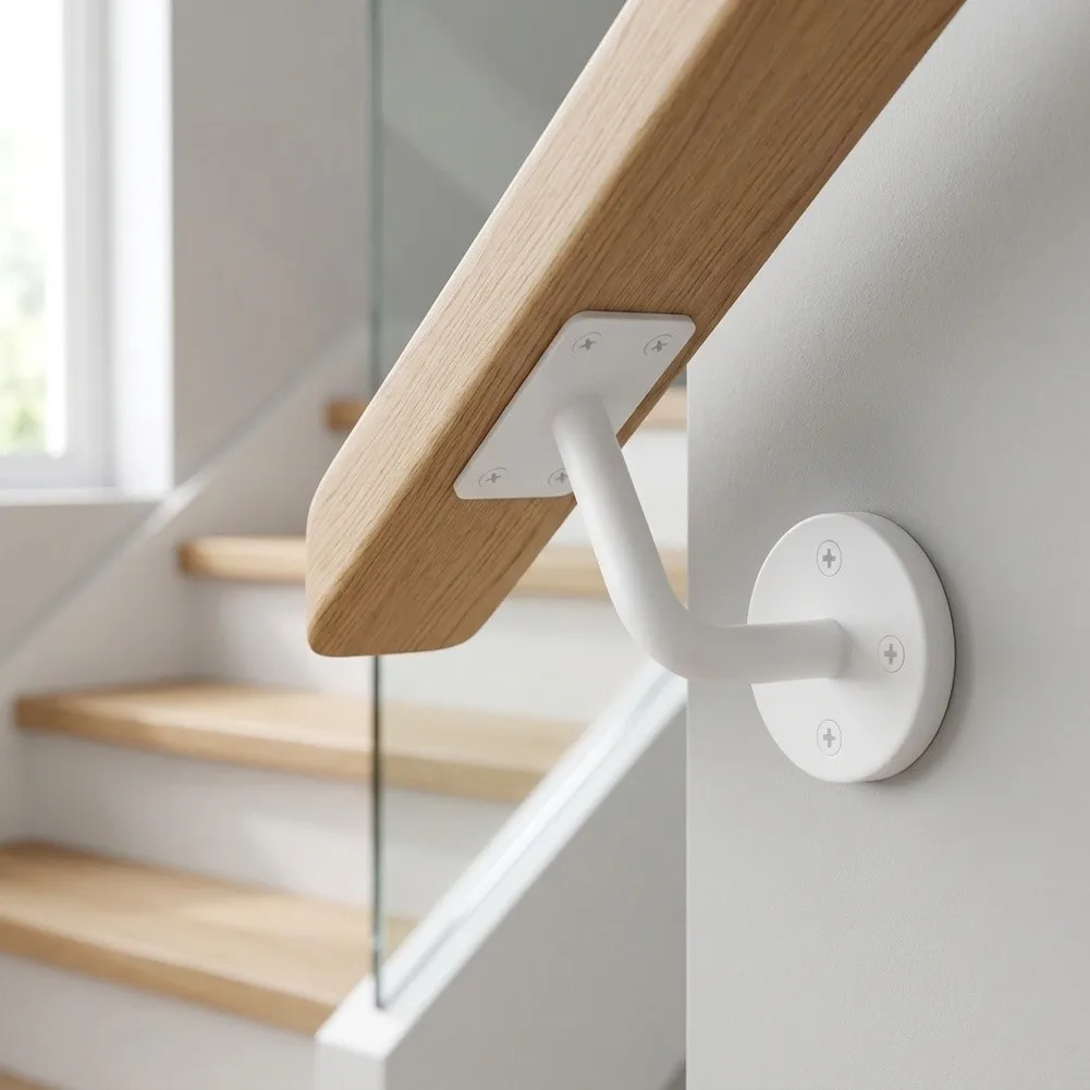 Stainless Steel Stair Handrail Bracket Stair Rail Wall Support Flat Fixed Pallet Staircase Handrail Fixing Hardware Accessories