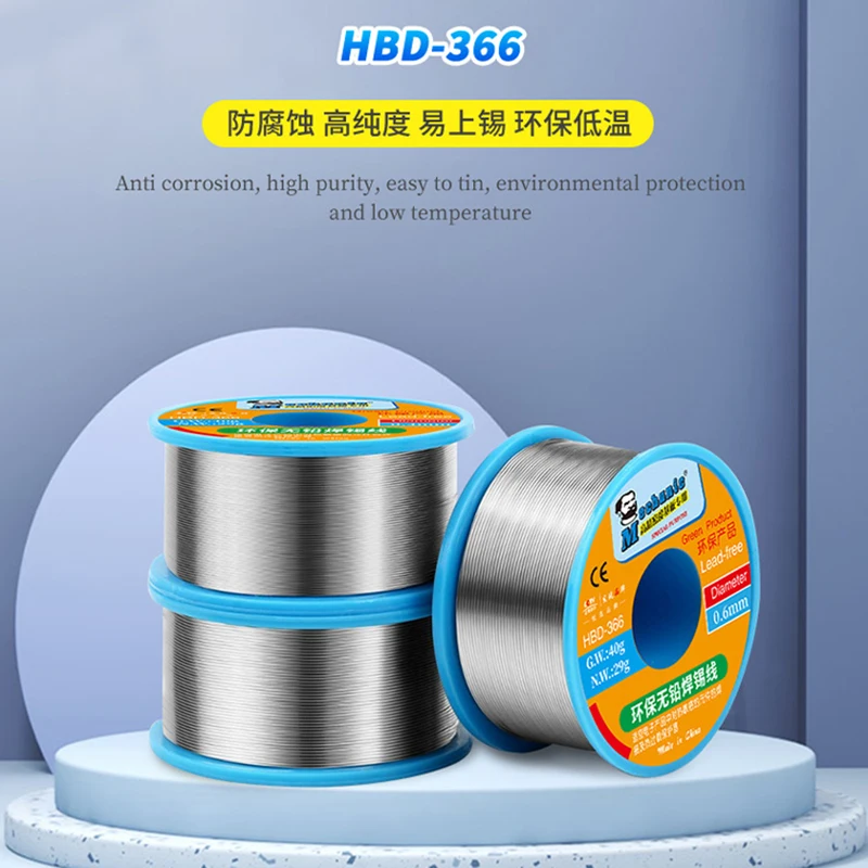 1Pcs 40g mechanic Lead-free soldering wire 0.3/0.4/0.5/0.6/0.8mm melting point 210℃ Low temperature soldering wire welding wire