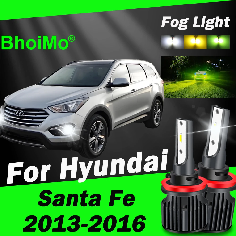 

BhoiMo For Hyundai Santa Fe 2013 - 2016 Front Fog Light Bulb 2014 2015 Led Lamps