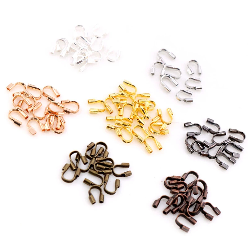 100pcs 4.5x4mm Wire Protectors Wire Guard Guardian Protectors loops U Shape Accessories Clasps Connector For Jewelry Making