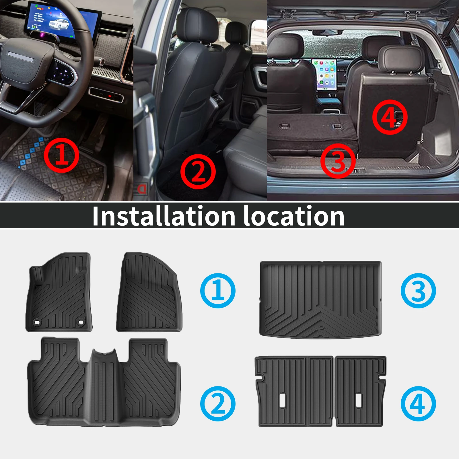 for MG4 MG 4 Electric 2024-2022 (Not Fit for Urban) LHD/RHD TPE Trunk Mat with Seat Back Cover Easy Installation Accessories