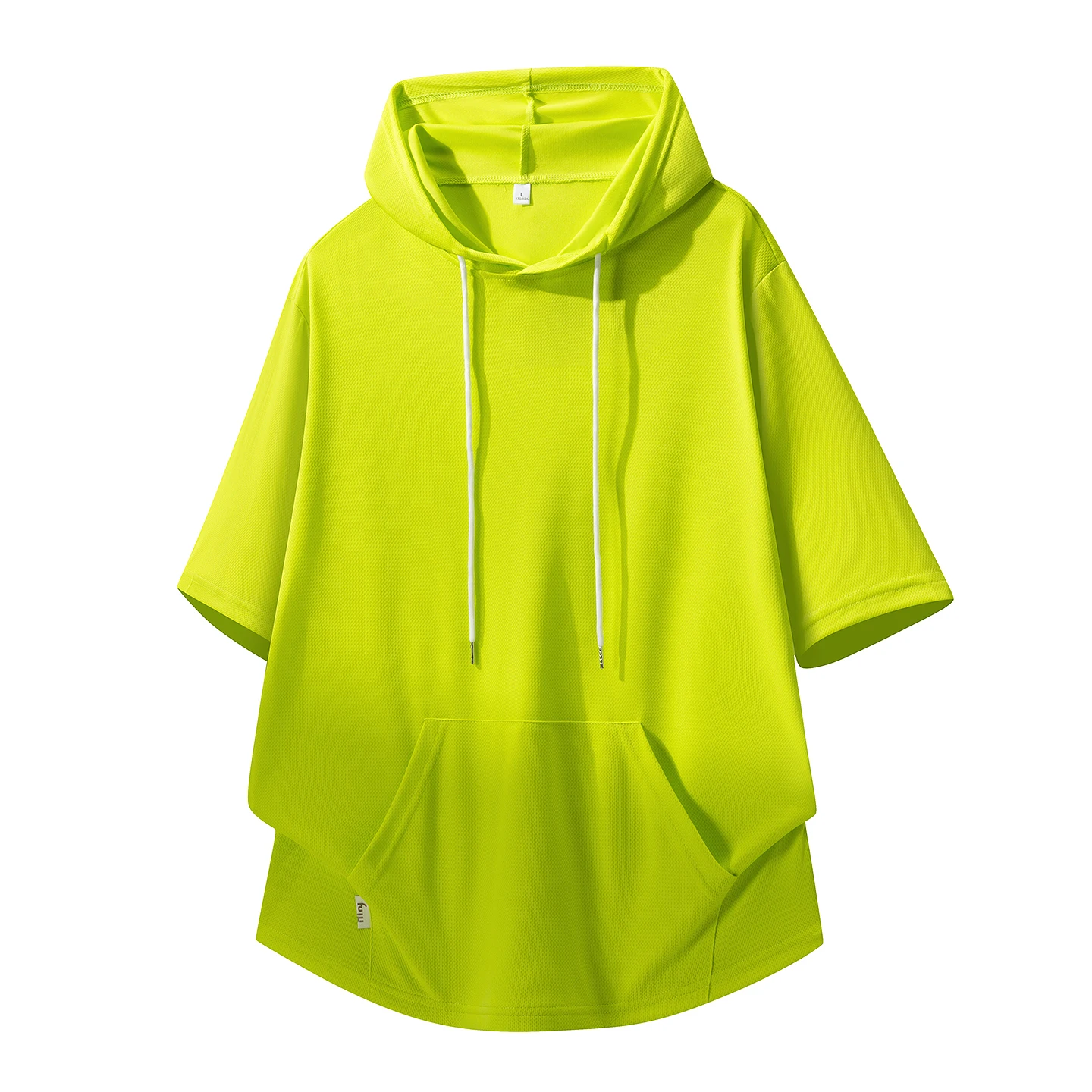 Orange Ice Silk Hooded Short Sleeve T-Shirt Men Women Summer Thin Sport Casual Half Sleeve Sweatshirt Body Shirt Bgnf Brand