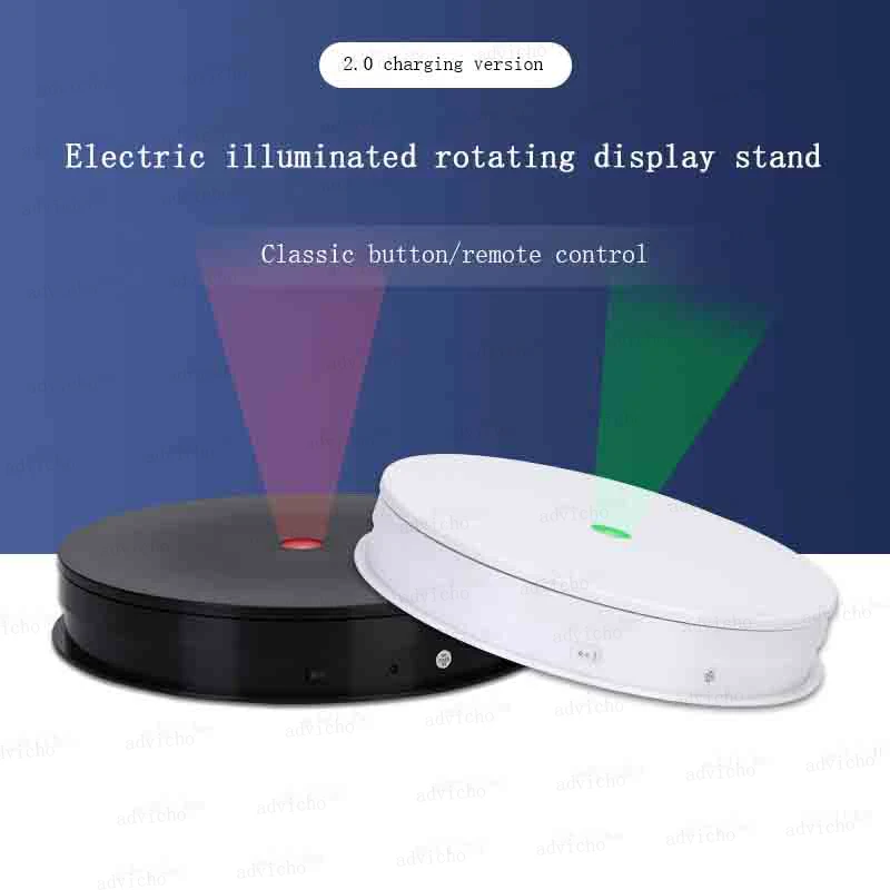 Charging Remote Control Electric Luminous Turntable RGB Colorful Jewelry Action Figures Rotating Base Rotary Table Display Stand