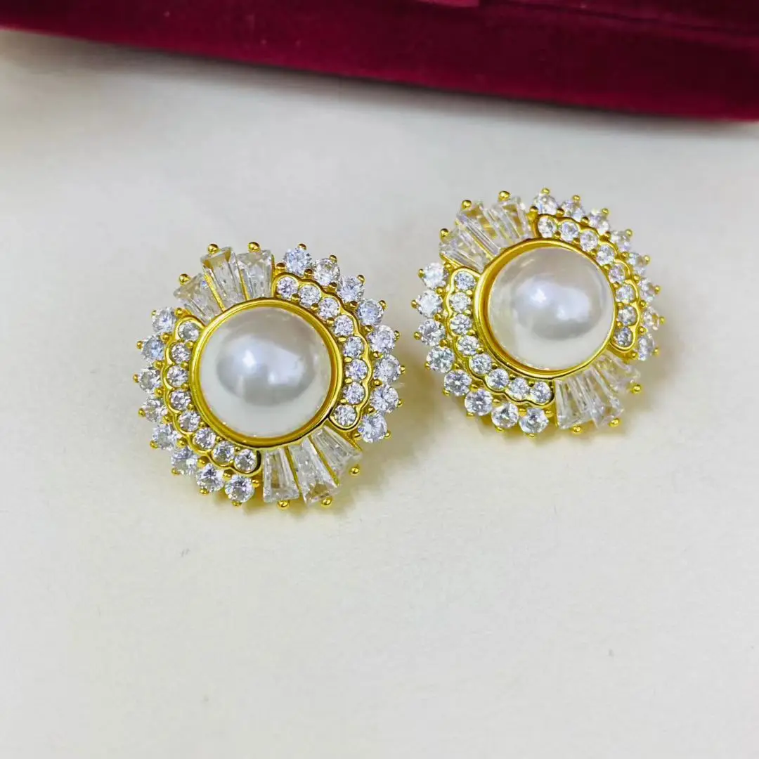 

Оптовая продажа, серьги из стерлингового серебра S925, фурнитура для крепления, базовые монтажные детали, аксессуар для жемчуга 8-9 мм, 5 пар/лот