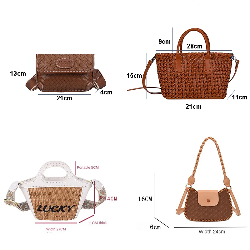 Zubehör hand gefertigte Handtasche Set hand gefertigte Nähte gestrickte DIY Tasche Kit machen Hand nähen Pu Ledertasche Herstellung Set für Frauen