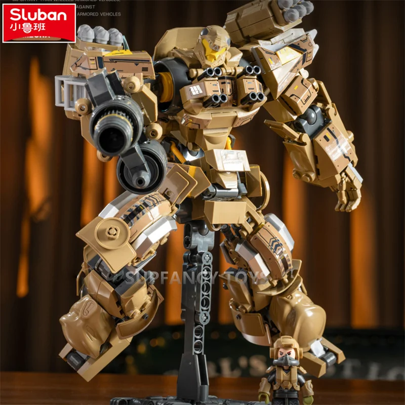 

Sluban 581 шт. военный артиллерийский робот модель войны вооруженная поддержка дизайнерская игрушка строительные блоки развивающие игрушки для детей