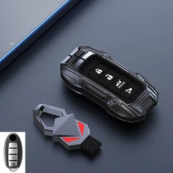 Zinc Alloy Car Key Case Cover for Nissan Teana j31 j31 Holder Shell Protector with Keychain Interior Accessories