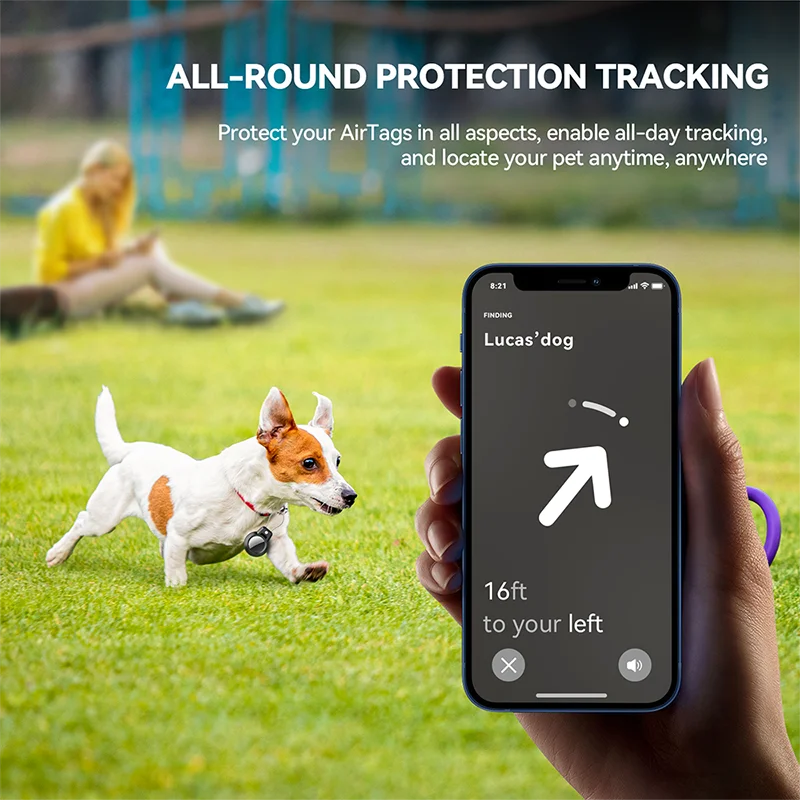 Penyangga AirTag GITFOS untuk Apple AirTag dengan Tali Kawat Baja dan Pelindung 360 Derajat untuk Koper, Ransel, dan Kunci