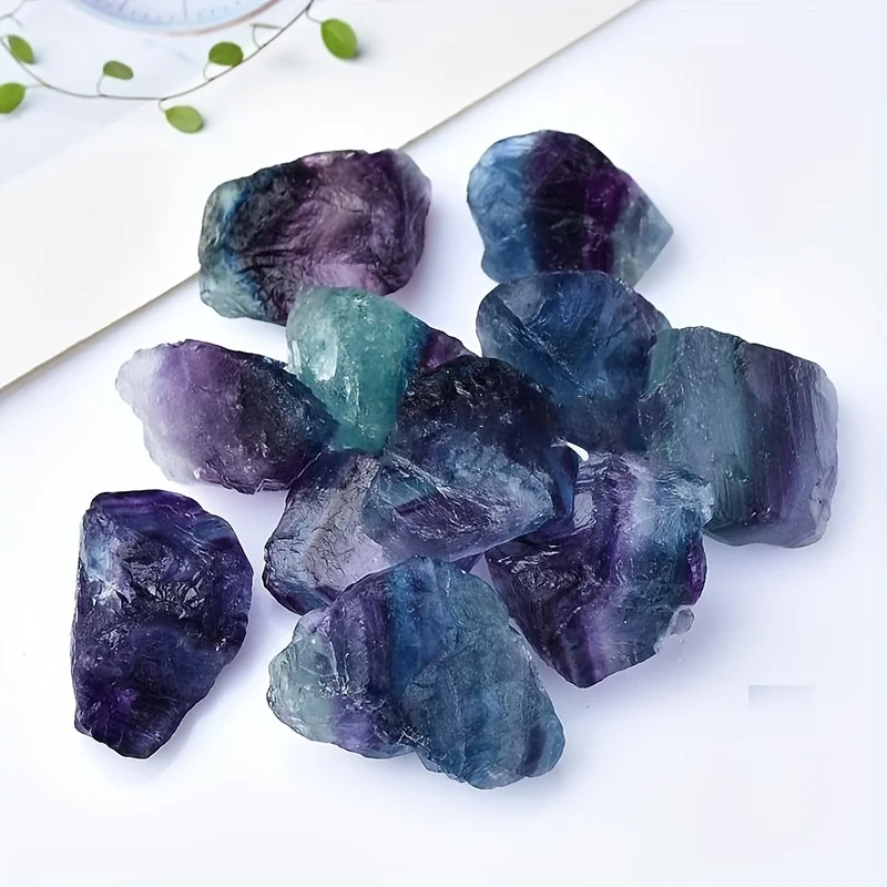 Pietra grezza di fluorite arcobaleno naturale, diffusore di aromaterapia, campione di minerale di quarzo