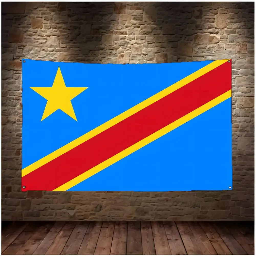 the Democratic Republic of the Congo Rainforest Flags Daily four ring borderless design indoor outdoor decor easy hang install
