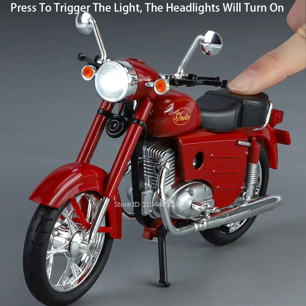 Modèle de moto XF250, échelle 1:10, voiture jouet en alliage moulé sous pression, son et lumière rétro Vintage, Collection de modèles de moteurs, jouets pour enfants, cadeaux