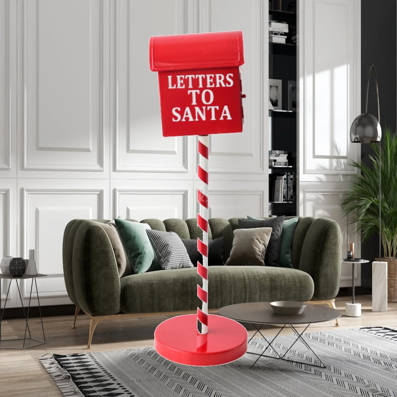 Christmas Mailbox Statue Housewarming Gift Christmas Decorative Mailbox for Fireplace Holiday Indoor Outdoor Party Front Door