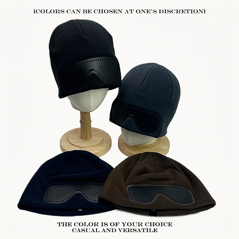 Теплые уличные модные флисовые рыбацкие шапки, персональные универсальные простые уличные новые мужские и женские очки в стиле ретро с нашивками, вязаные шапки