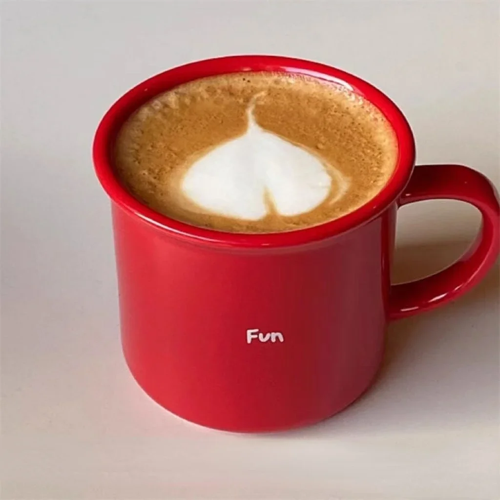 

Vintage Red Christmas Mug Simplicity Stainless Steel Coffee Cup Beauty Couple Gift Box with Vintage Ceramic Cups Creative Gift