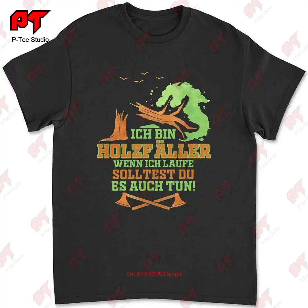 Herren holzfäller geschenk für förster wald lustig i wenn ich laufe t-shirt zhec