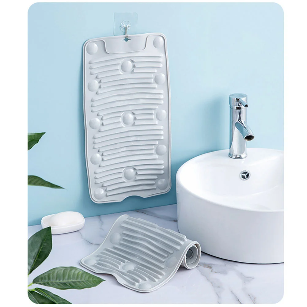 

2Pcs Silicone Washboard Thickened Washing Clothes Board Scrubbing Board for Laundry Washroom (Grey) washing board