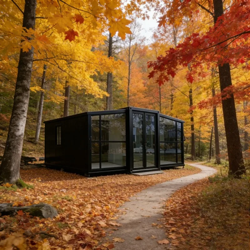 40ft Foldable Container House Expandable Modular Steel Wooden Sandwich Panel Container for Office Bedroom Outdoor Dormitory