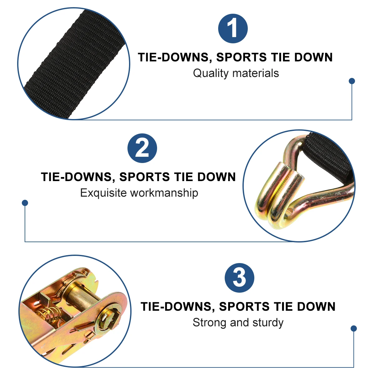 

Strap Motorcycle Kayak Tie-downs With Hook Heavy Duty Roof Rack Tension Belt Sports Straps Cargo Canoe