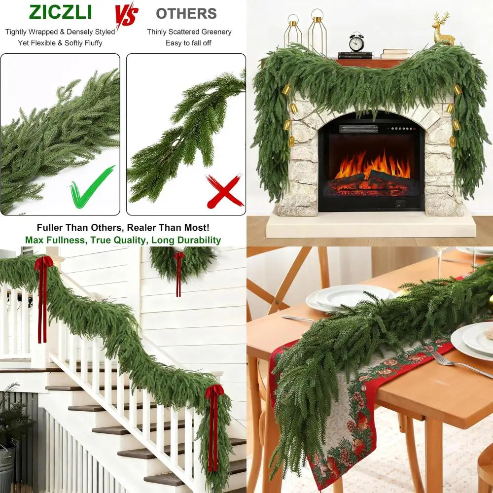 

Искусственная сосновая гирлянда Norfolk длиной 9 футов, реалистичная зелень для рождественского декора в помещении или на открытом воздухе