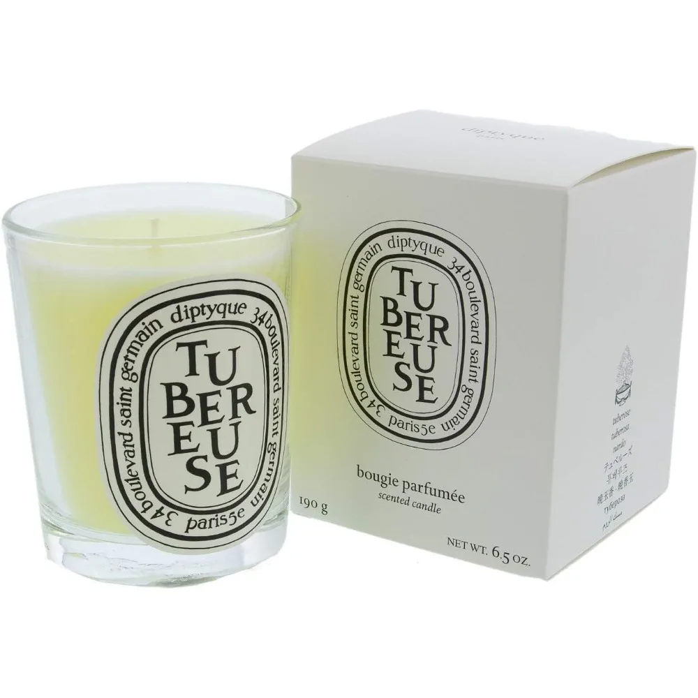 Tubereuse Candle-6.5 oz. White (11033u) scented Lead-free cotton Proprietary Soy Blend