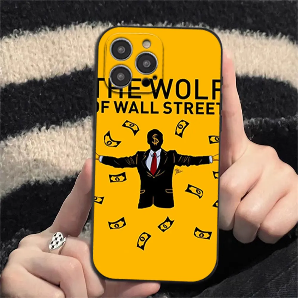 The movie T-The Wolf of Wall Street Phone Case for iPhone 12 11 13 14 15 16 Max Pro Plus Black Soft Silicone shell image 4