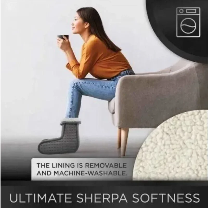 Elektrisch beheizte Fußwärmer für den Winter, weiches Fußheizkissen mit 10-Gang-einstellbarer Temperaturregelung für Komfortgebrauch in den USA/EU/UK