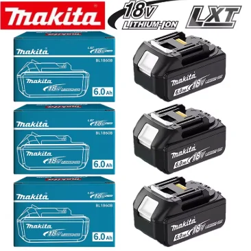 Original Makita 18V Battery 6.0Ah Battery BL1860B High Cycle Li-Ion Power Tools Replacement Battery Charger Bundle Available