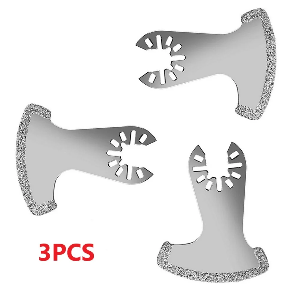 

For Bathroom Renovation Oscillating Tool Saw Blade Emery Multi Tool 3pcs Cut Soft Tiles Grout Removal Parts Plaster