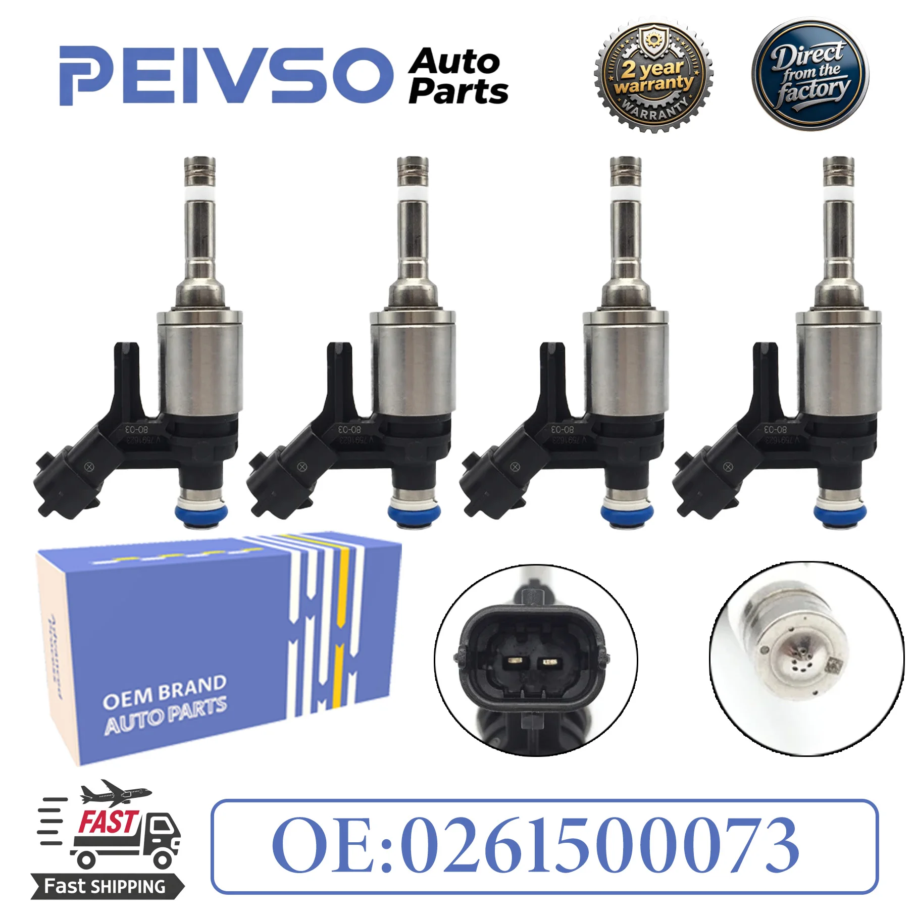 PEIVSO 4pcs/lot High Quality Fuel Injectors 0261500073 7591623 For  MINI R55 R56 R57 R58 Cooper S & JCW Auto Parts