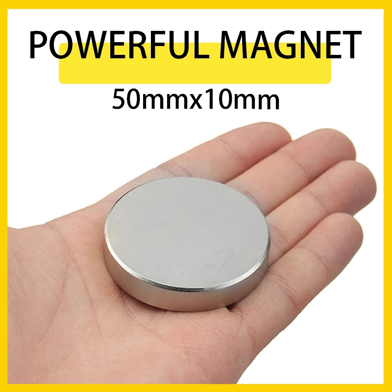 1/2/3PCS 50mm x 10mm  Round Magnet Super Powerful Magnet Rare Earth Neodymium Ultra Strong Magnets 50mm x 10mm 50*10mm