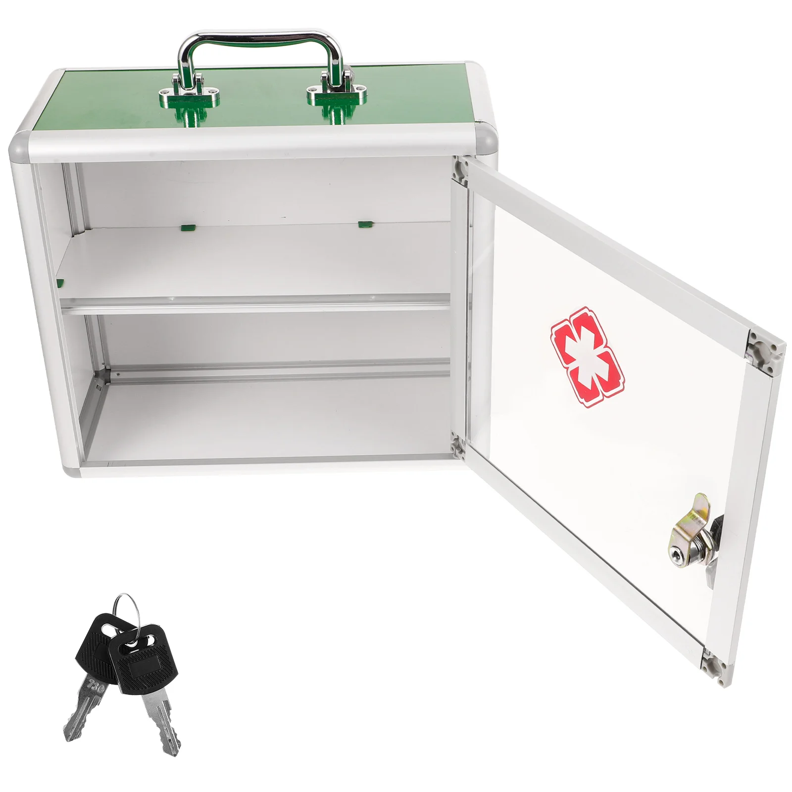 

First Aid Kit Holder Wall-mounted Locking Case Storage Containers Medicine Equipment
