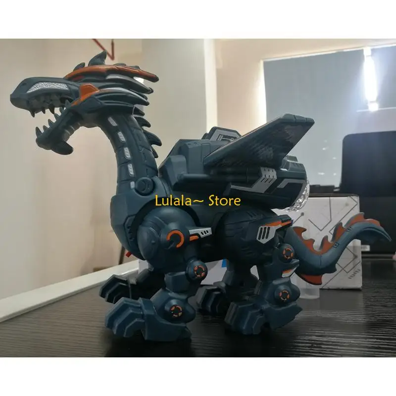 

Y4QA Мультяшная электронная игрушка-прогулка с животными со световым звуковым спреем Механический дракон