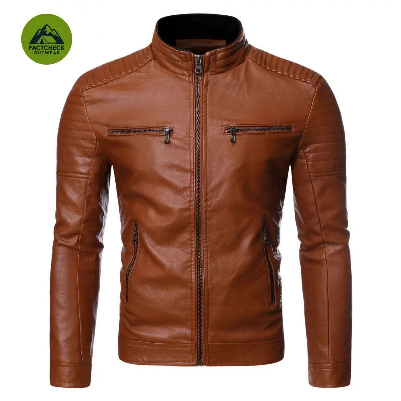 Picture 3: FACTCHECK EU US Size Luxury Quality PU Jacket Autumn Winter Stand Collar Flight Motorcycle Leather Jacket