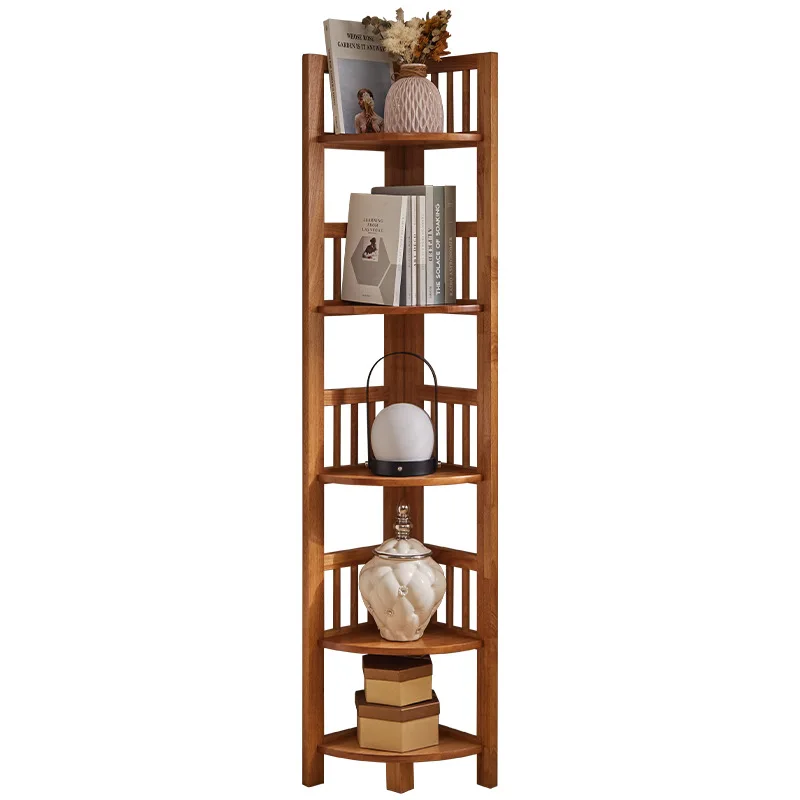 

Минималистичная книжная полка из цельного дерева, треугольная вертикальная угловая полка для хранения