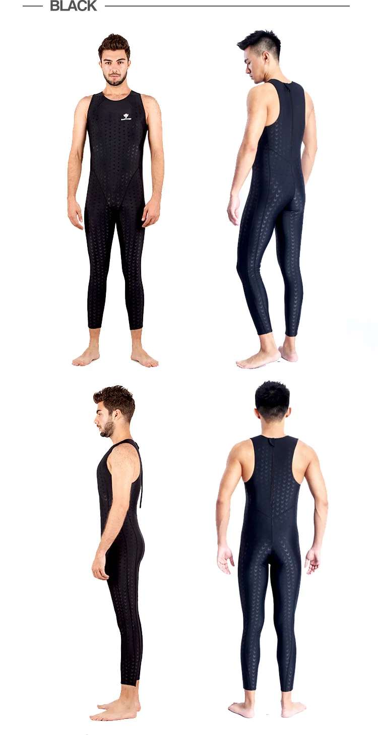 HXBY Schwarzer ärmelloser Racing-Wettkampf-Badeanzug für Herren, Badeanzug, einteilige Badebekleidung, Herren-Badeanzug, Plavky-Mann-Badeanzüge – Detail 5