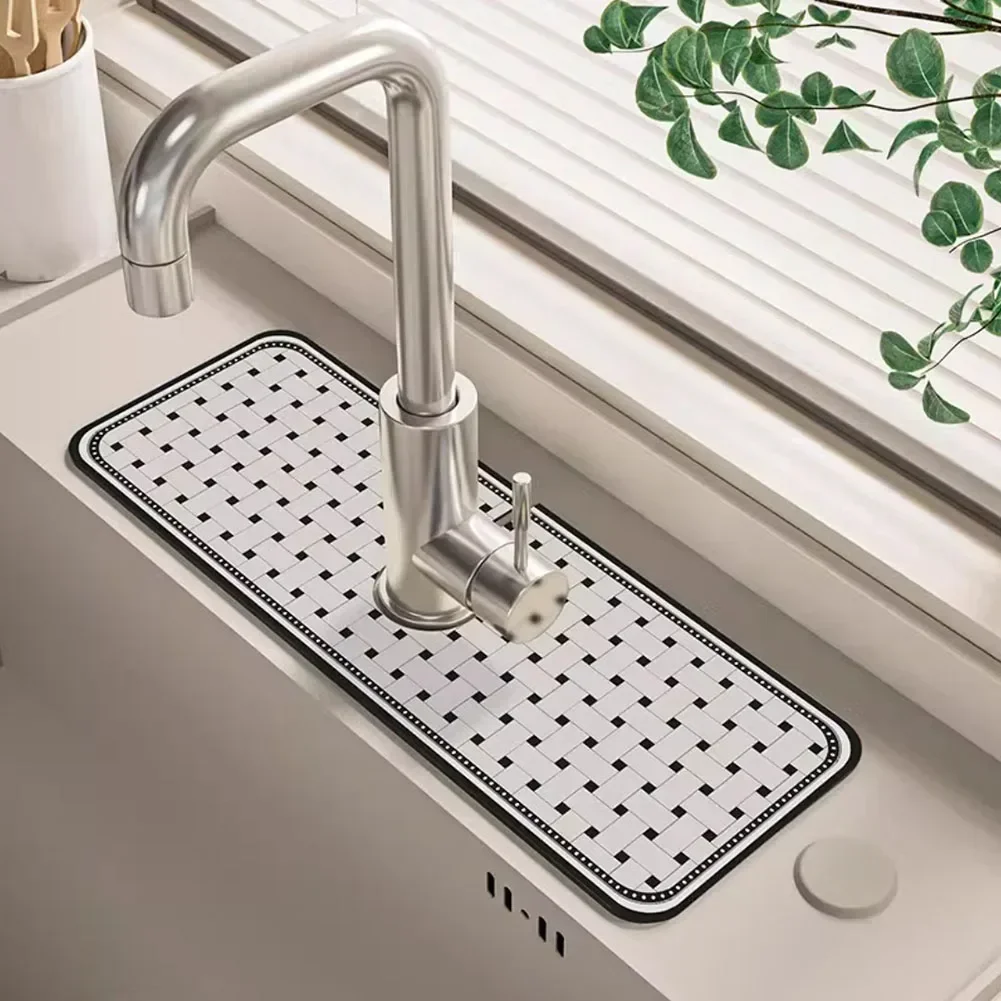 New Practical Water Absorbing Pads Bathroom Diatomaceous Earth Home Kitchen Countertop Sink Faucet Drain Pad 38x13CM