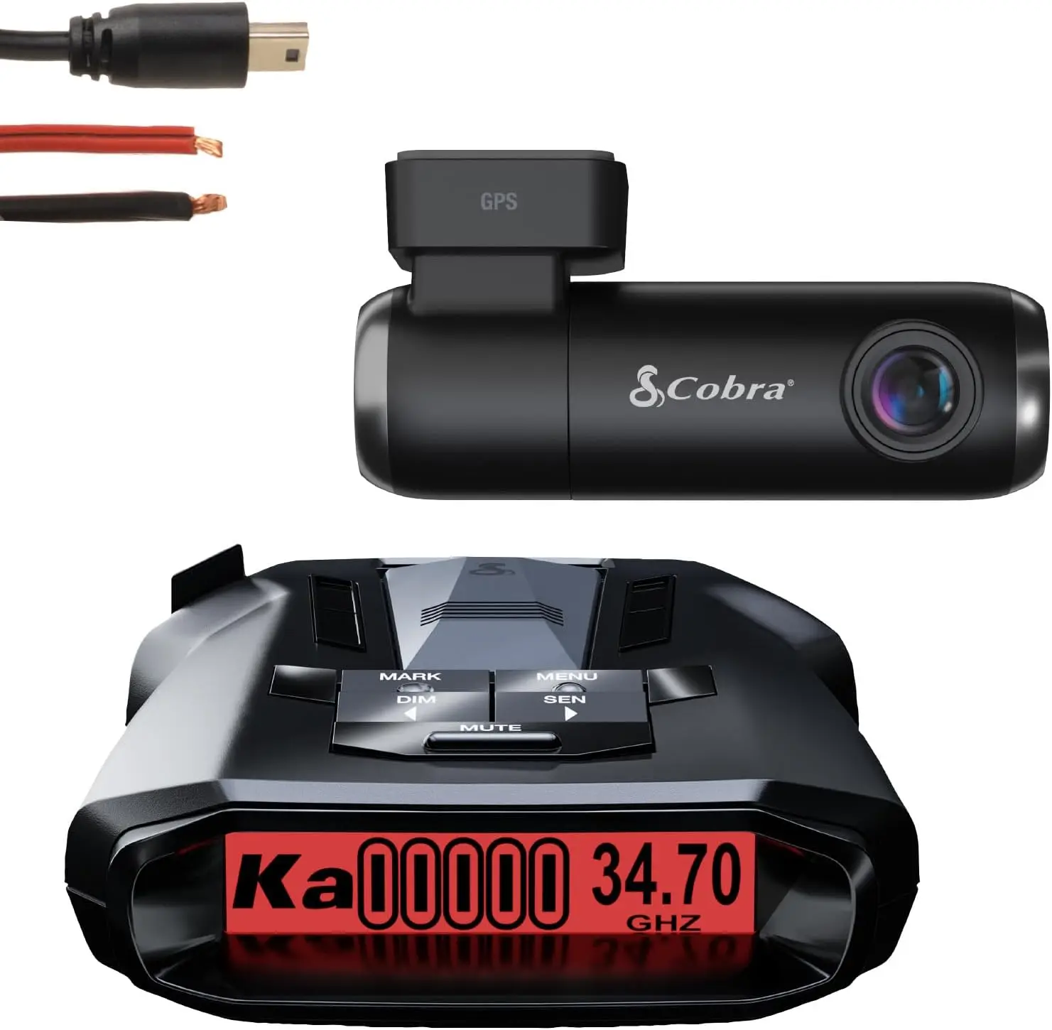 

700i Laser Radar Detector & SC100 Smart Dash Cam + 2.5A Micro USB Hardwire Kit for Dash Cams: Long Range Front