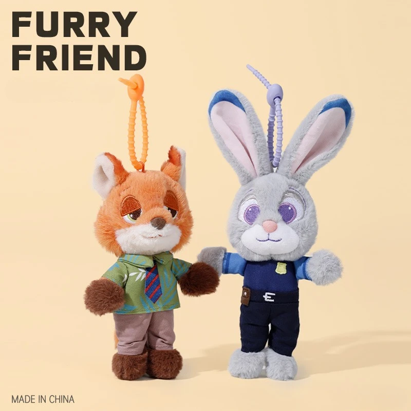 

Miniso genuine Disney Zootopia Judy Bunny Plush Pendant Cute Nick Fox Doll Plush Pendant
