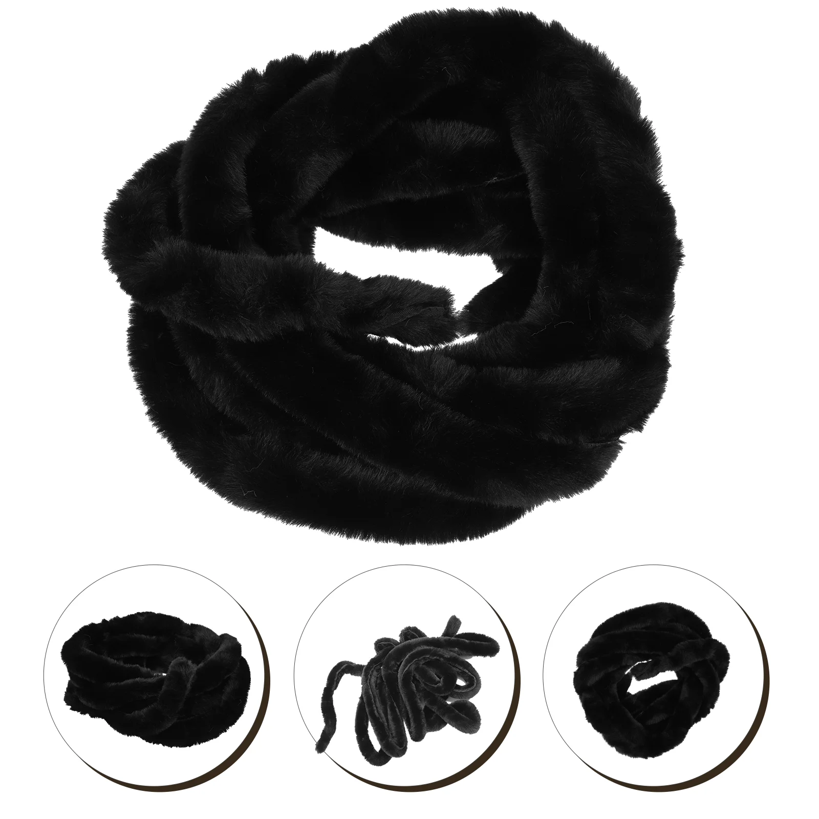 Faux Wool Chinese Style Hat White Trim Han Clothing Accessories Fur Ribbon Fringe Xmas Tree Decor Material Suit Artificial