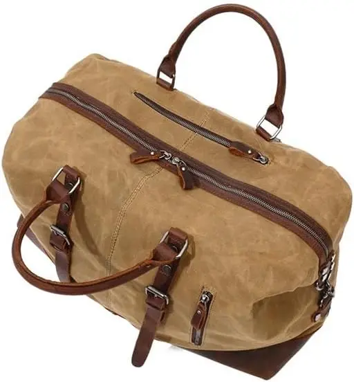 حقيبة سفر من القماش الخشن للرجال، حقيبة من القماش الخشن مقاومة للماء لحقيبة صالة الألعاب الرياضية لعطلة نهاية الأسبوع طوال الليل #4