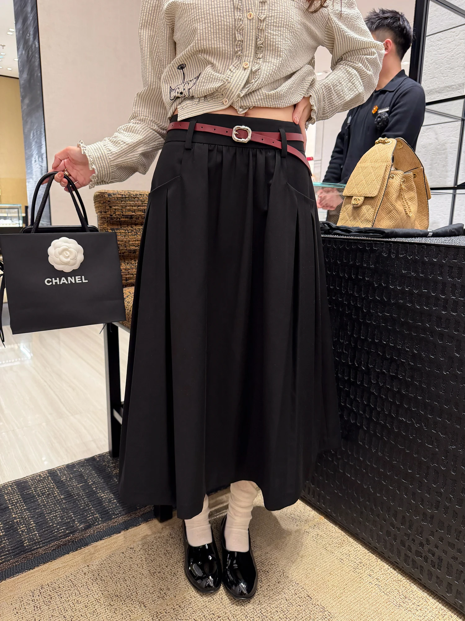 

Официальные ретро-брюки Realzz с низкой талией и широкими штанинами в стиле рабочей одежды, черные, в американском стиле, женские, весенняя мода, А-силуэт